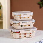 Gripso Food Storage Container With Silicone Sleeves Set Of 3 Beige S 370ml M 600ml L 1000ml Nestasia