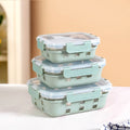 Gripso Microwave Safe Meal Prep Container With Silicone Sleeves Set Of 3 Sage Green S 370ml M 600ml L 1000ml Nestasia
