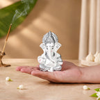 Small Lord Ganesh Idol White 9cm Nestasia