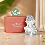 Small Lord Ganesh Idol White 9cm Nestasia