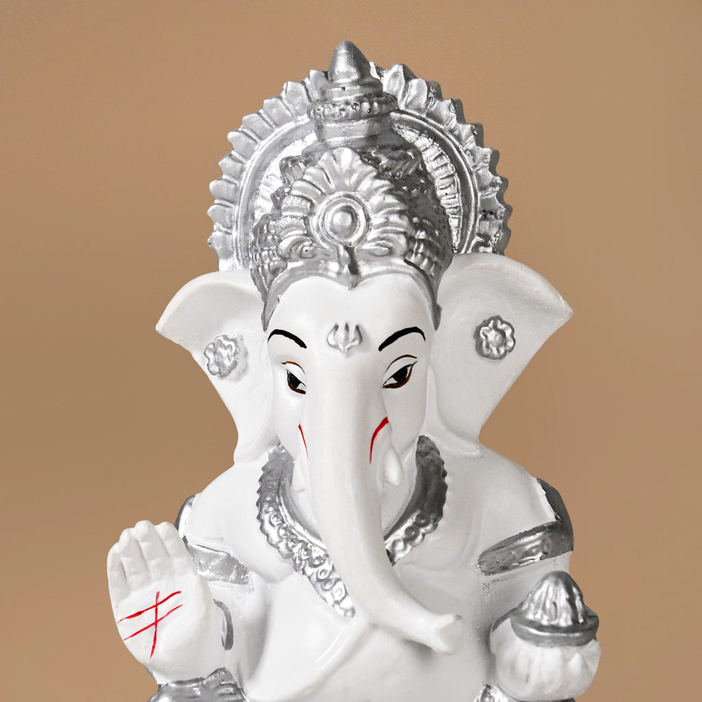 Small Lord Ganesh Idol White 9cm Nestasia
