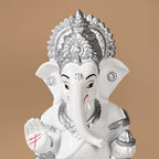 Small Lord Ganesh Idol White 9cm Nestasia