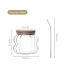Small Ribbed Glass Tumbler Set Of 2 450ml Nestasia