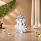 Small Lord Ganesh Idol White 9cm Nestasia