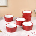 Cresta Ceramic Snack Bowl Set Of 6 Red 400ml Nestasia