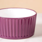 Set of 6 Ceramic Cresta Snack Bowl Purple 400ml Nestasia