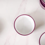 Set of 6 Ceramic Cresta Snack Bowl Purple 400ml Nestasia