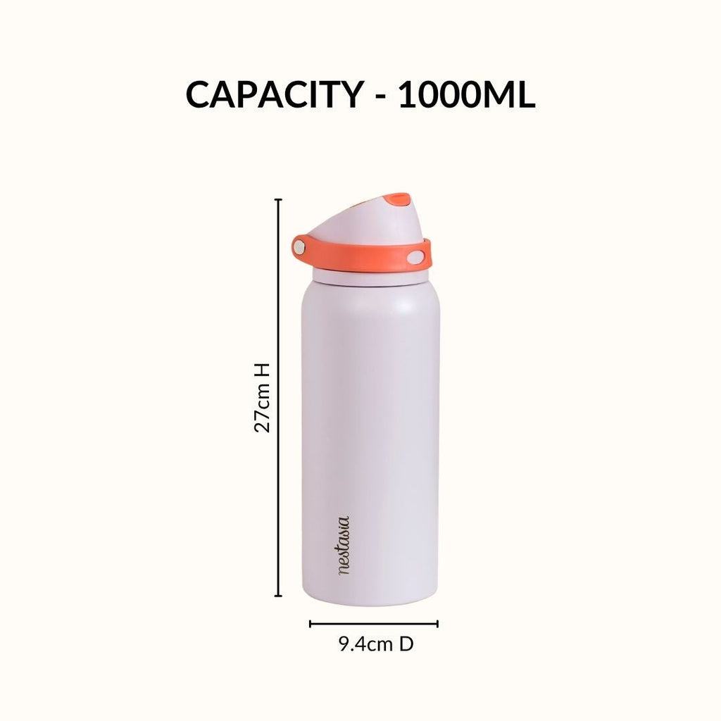 SnapSip Tumbler With Top Handle Persimmon Bloom 1000ml Nestasia
