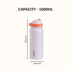 SnapSip Tumbler With Top Handle Persimmon Bloom 1000ml Nestasia