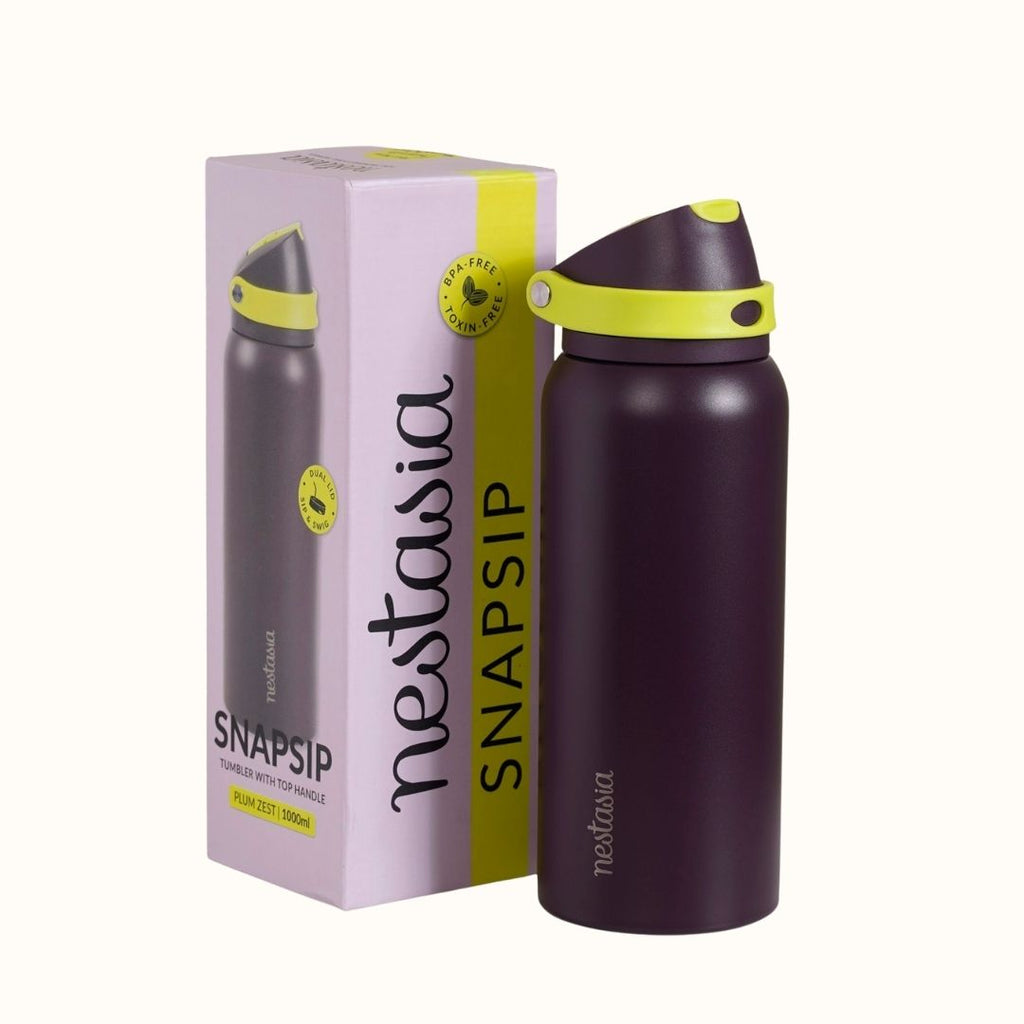 SnapSip Tumbler With Top Handle Plum Zest 1000ml Nestasia