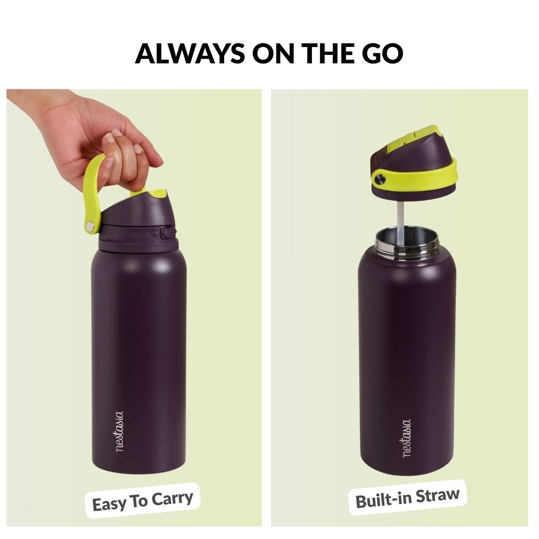 SnapSip Tumbler With Top Handle Plum Zest 1000ml Nestasia