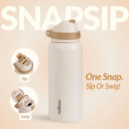 SnapSip Tumbler With Top Handle Honey Oat 1000ml Nestasia