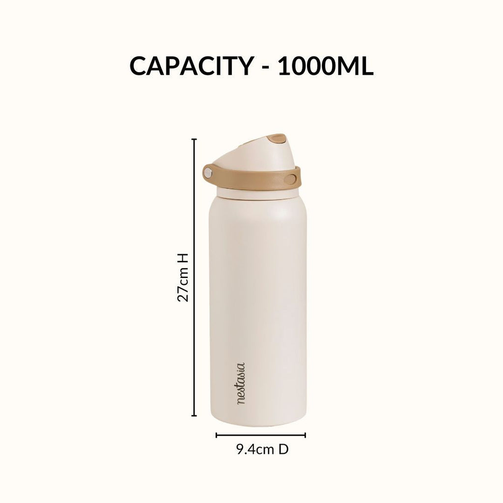 SnapSip Tumbler With Top Handle Honey Oat 1000ml Nestasia