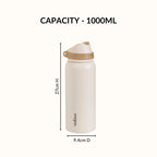 SnapSip Tumbler With Top Handle Honey Oat 1000ml Nestasia