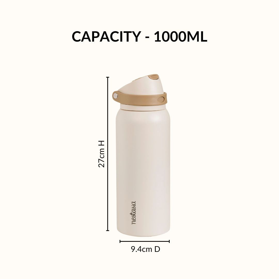 SnapSip Tumbler With Top Handle Honey Oat 1000ml Nestasia