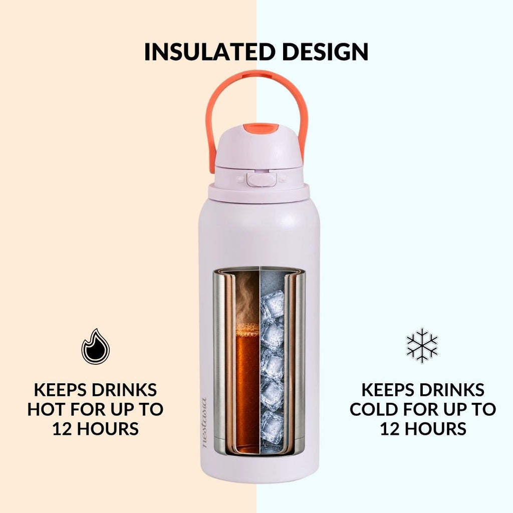 SnapSip Tumbler With Top Handle Persimmon Bloom 1000ml Nestasia