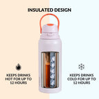 SnapSip Tumbler With Top Handle Persimmon Bloom 1000ml Nestasia