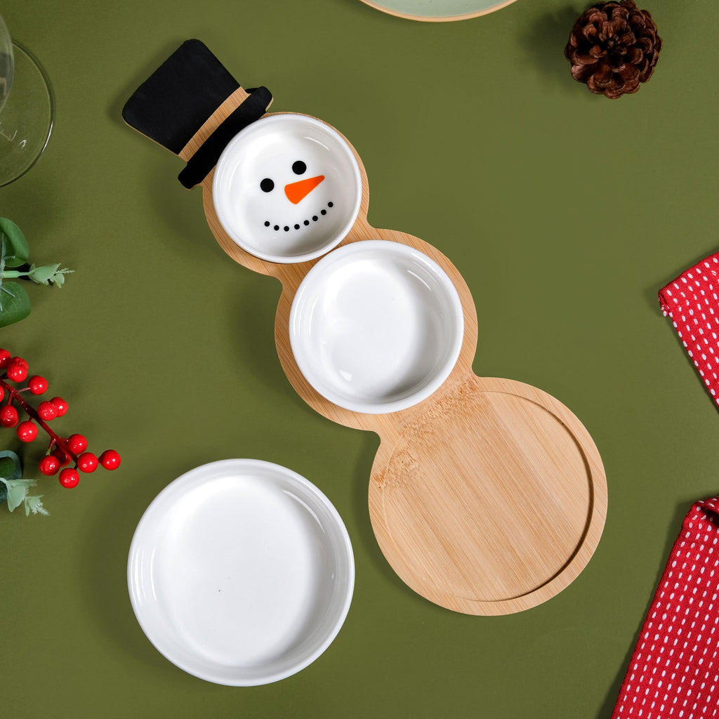 Snowman Platter Set Of 4 Nestasia
