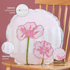 Soft Blooms Embroidered Cotton Cushion Cover 45cm Nestasia