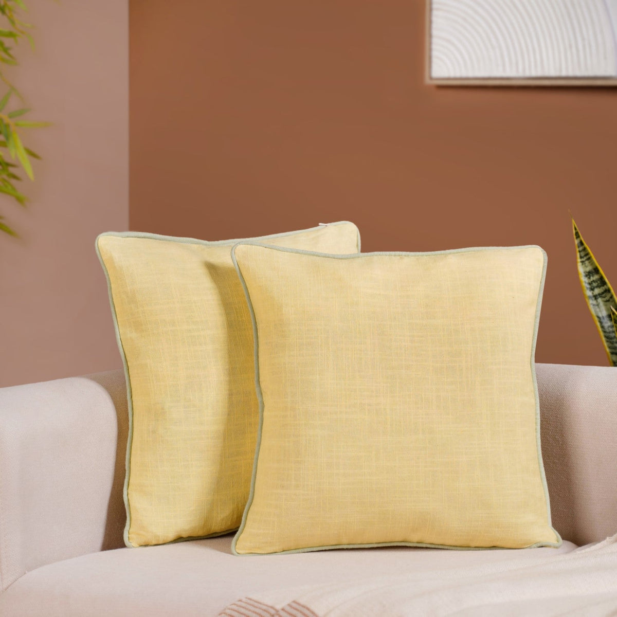 Soft Sunshine Cotton Cushion Covers Set Of 2 Nestasia