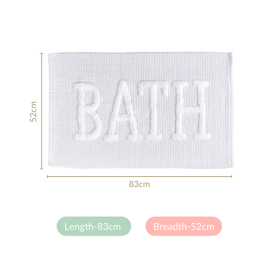 Handwoven Pure Cotton Bathroom Mat Large 32x20 Inch Nestasia