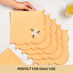 Soft Blossom Cotton Embroidered Table Napkin Set Of 6 Nestasia