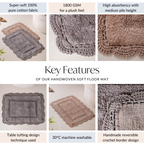 Plush Crochet Cotton Door Mats Set Of 2 29x21 Inch Nestasia