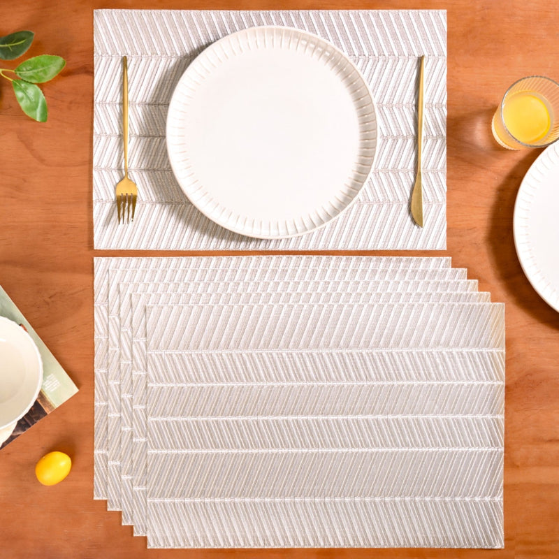 Soft Silver Dinner Table Mats Set Of 6 Nestasia