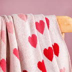 Knitted Throw Hearts Nestasia