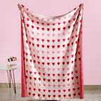 Knitted Throw Hearts Nestasia