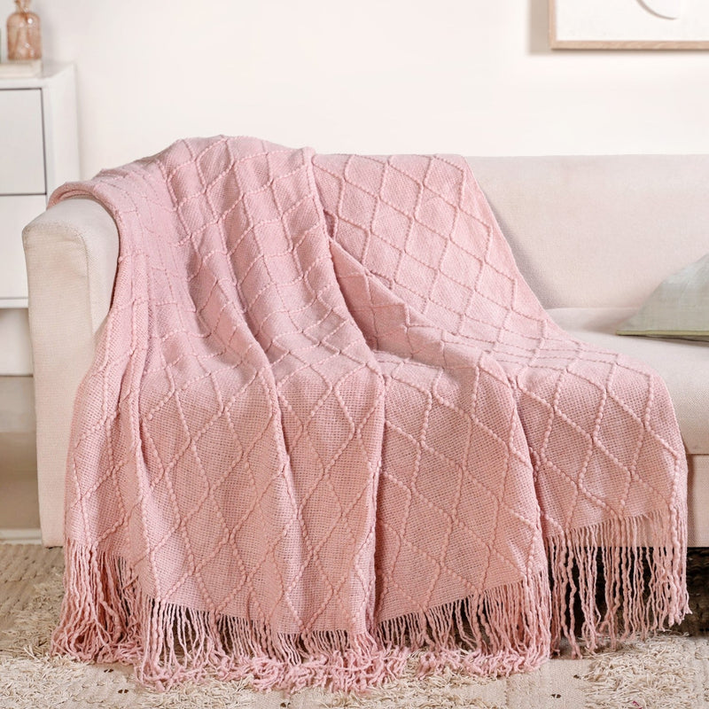 Softgirl Knitted Sofa Throw Pink Nestasia