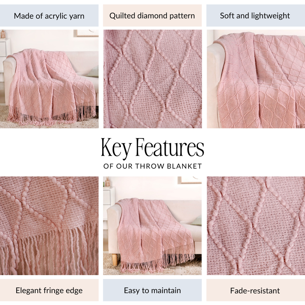 Softgirl Knitted Sofa Throw Pink Nestasia