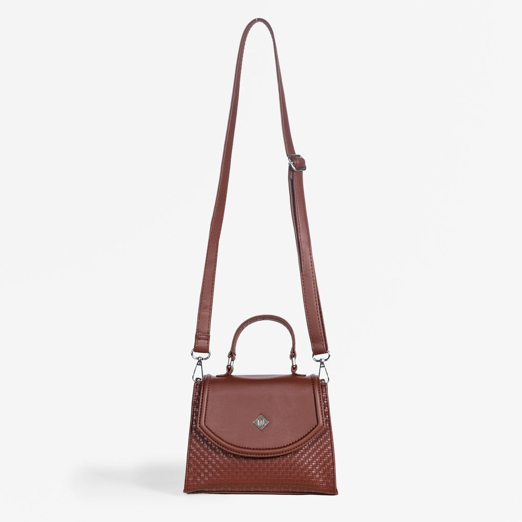 Soi Brown Handbag With Sling Strap Nestasia