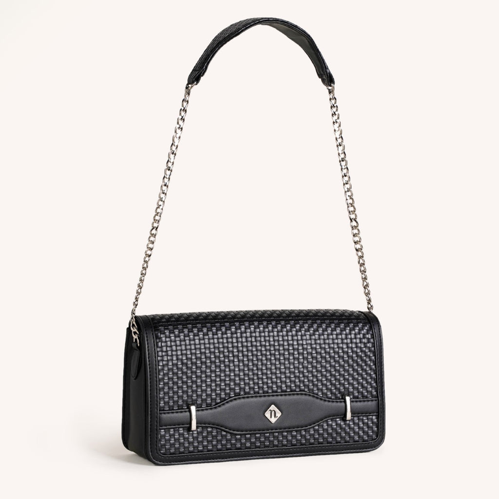 Soi Tresse Black Sling Bag For Women Nestasia