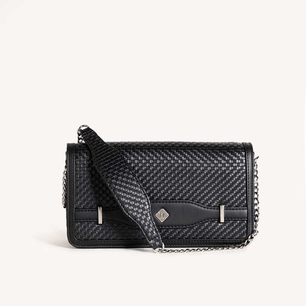 Soi Tresse Black Sling Bag For Women Nestasia