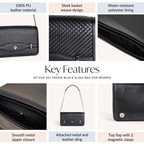 Soi Tresse Black Sling Bag For Women Nestasia