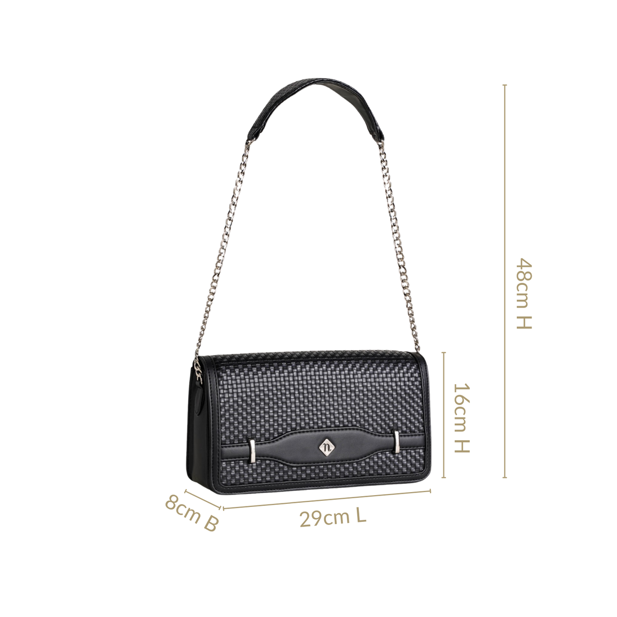 Soi Tresse Black Sling Bag For Women Nestasia