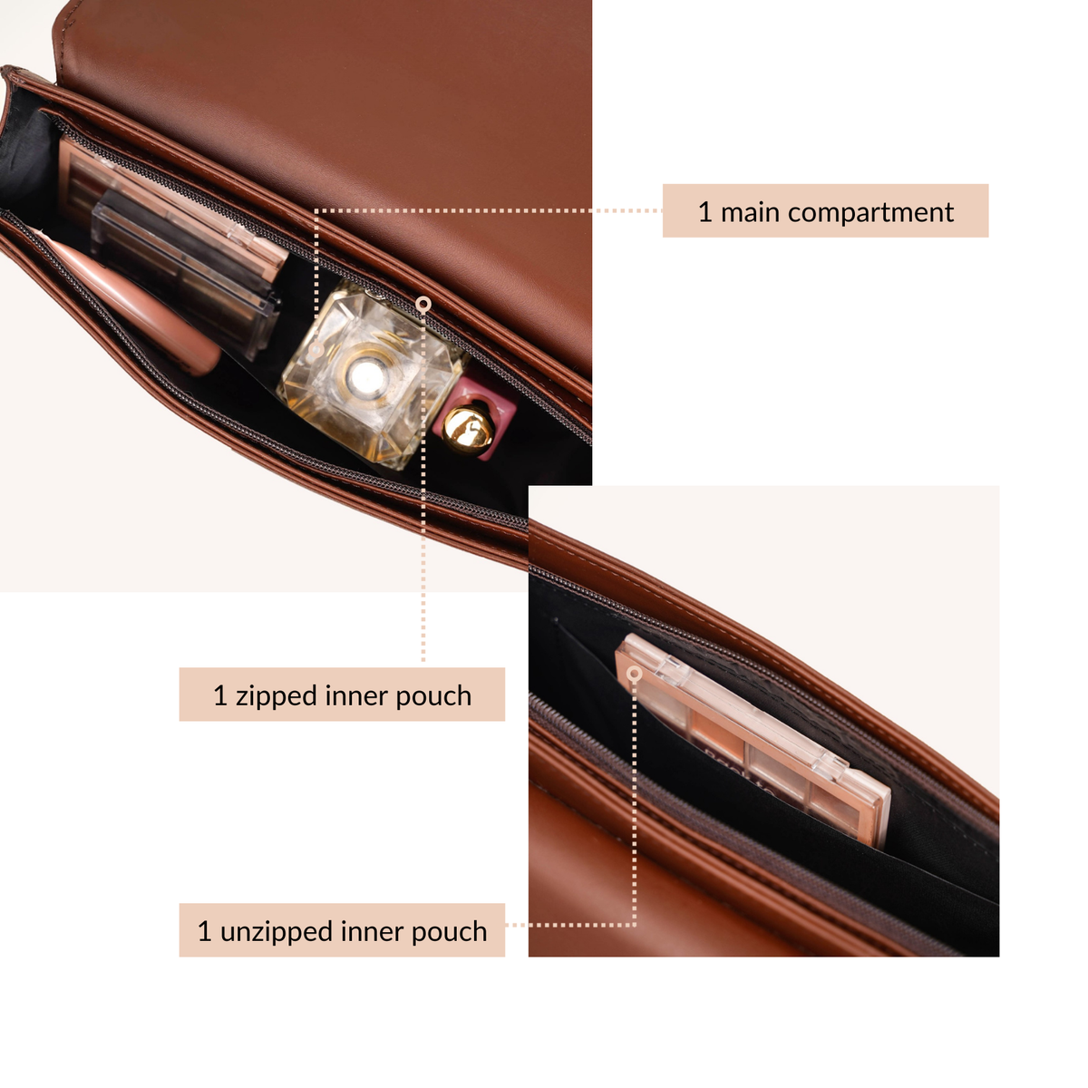 Soi Tresse Brown Sling Bag For Women Nestasia