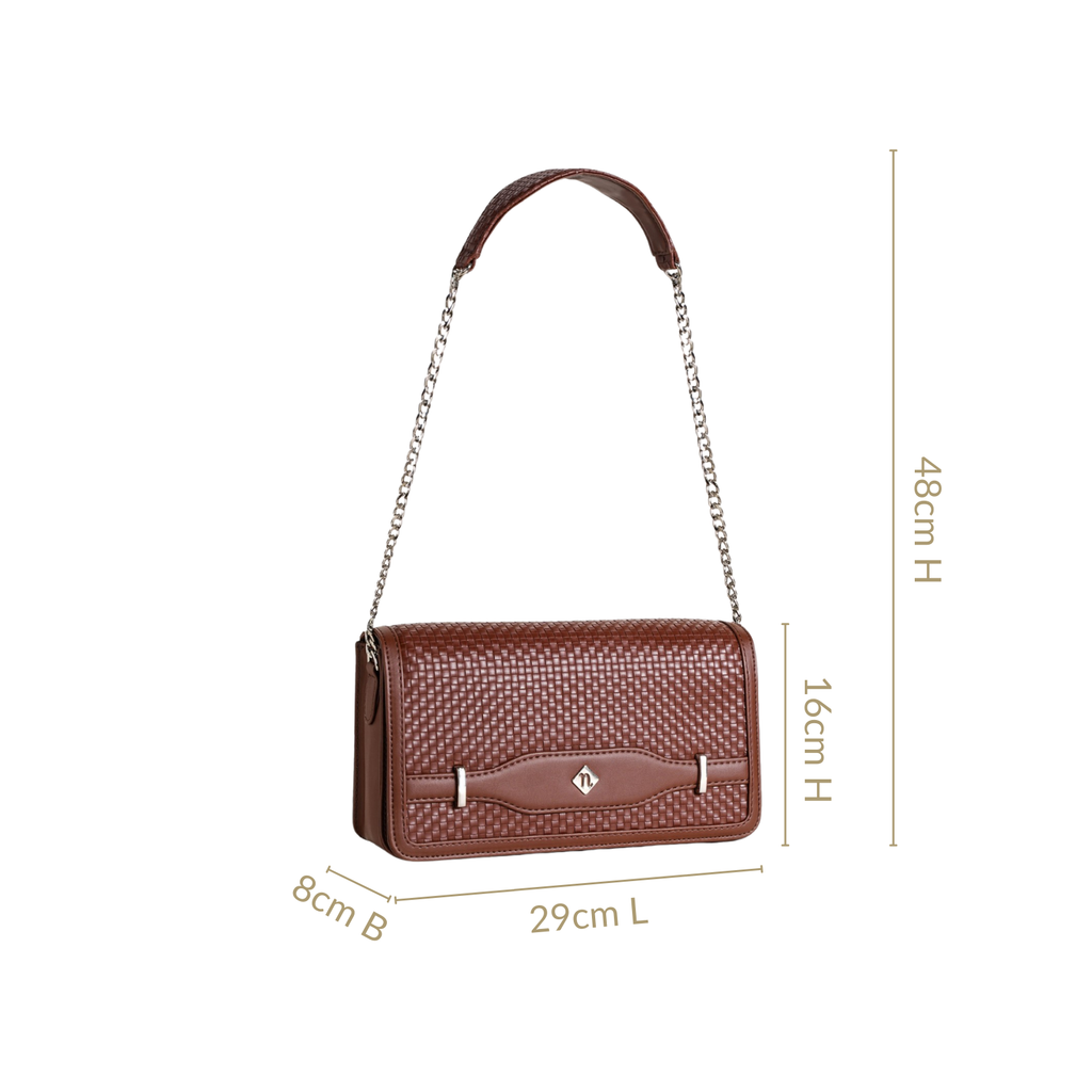 Soi Tresse Brown Sling Bag For Women Nestasia