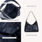Black Soi Trendy Hobo Handbag Nestasia