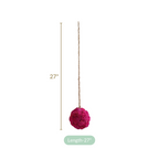 Hot Pink Flower Ball Hanging Decor Set of 4 Nestasia