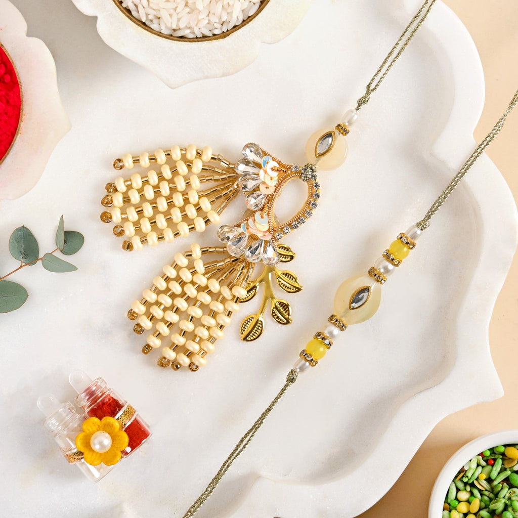 Gilded Cascade Rakhi And Lumba Set Nestasia