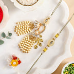 Gilded Cascade Rakhi And Lumba Set Nestasia