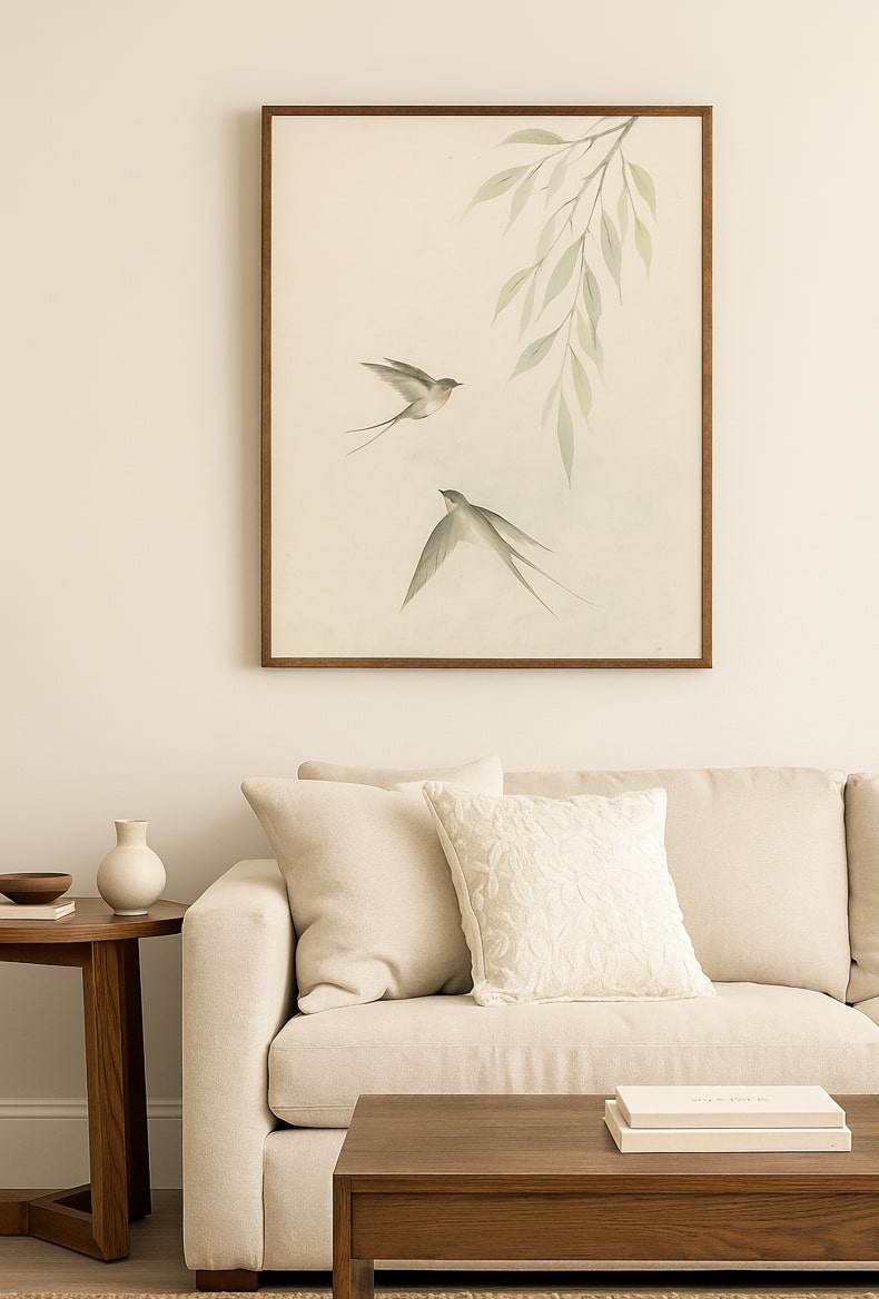 Songs of the Willow | Printed Canvas Wall Art Contrast Living