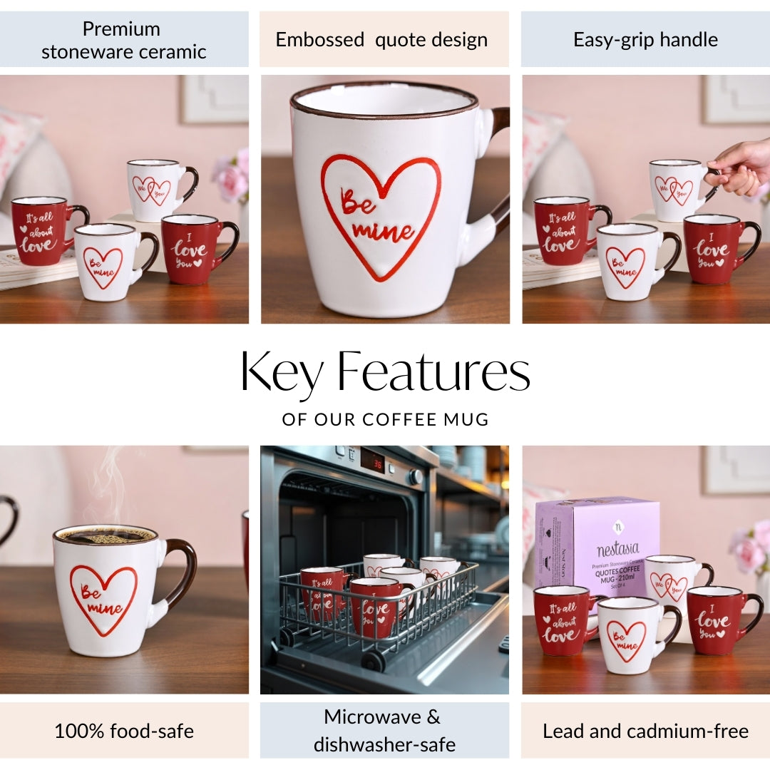 Soulmate Love Quotes Ceramic Mug Set Of 4 Nestasia