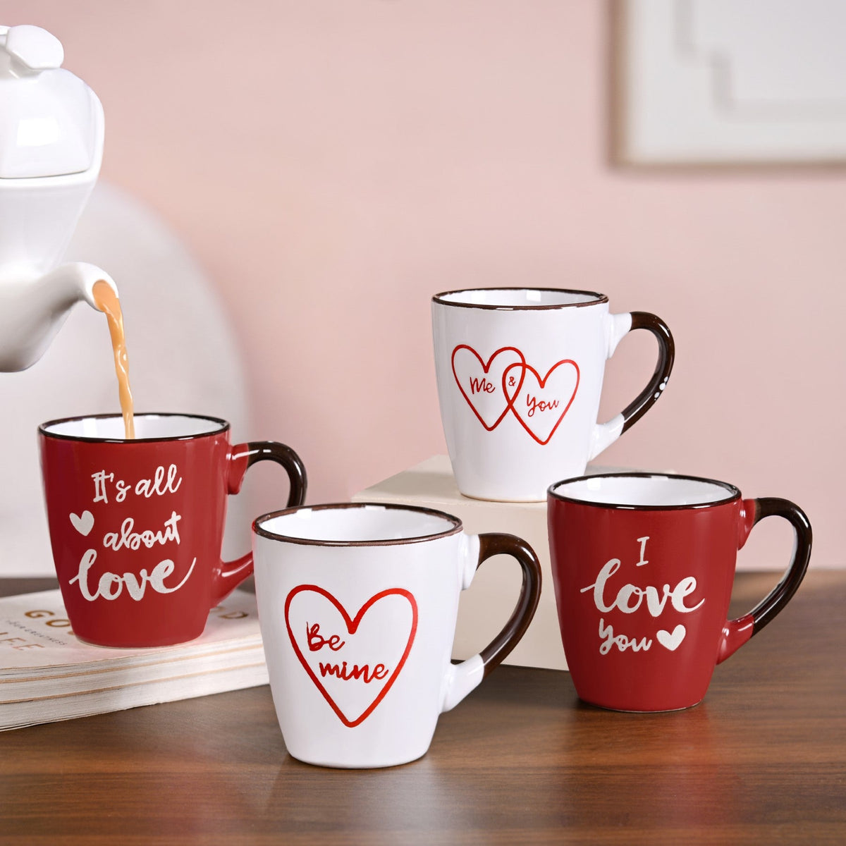 Soulmate Love Quotes Ceramic Mug Set Of 4 Nestasia