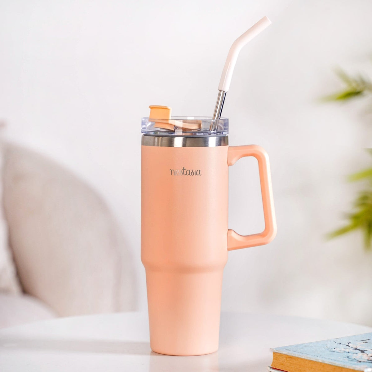 Glacio Spillproof Stainless Steel Water Bottle Soft Apricot 850ml Nestasia