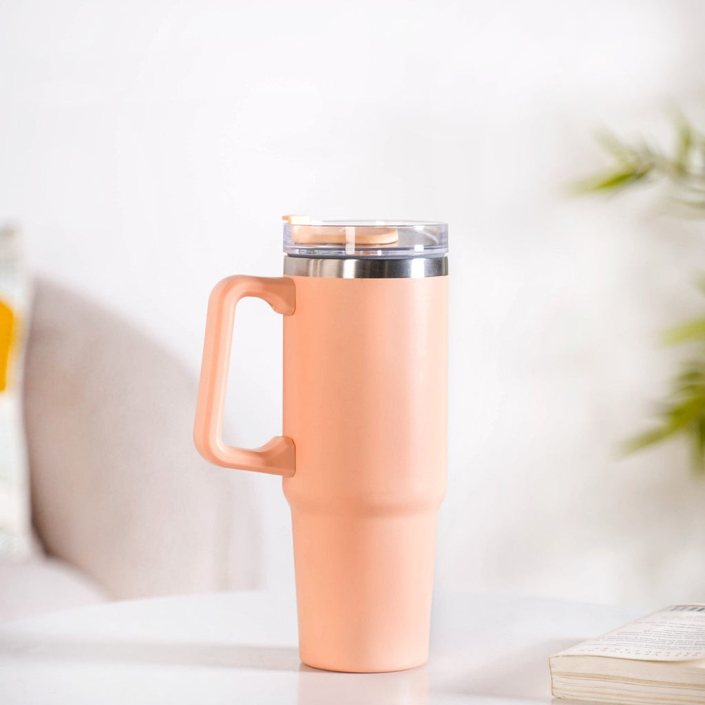 Glacio Spillproof Stainless Steel Water Bottle Soft Apricot 850ml Nestasia