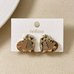 Split Heart Golden Studs Nestasia