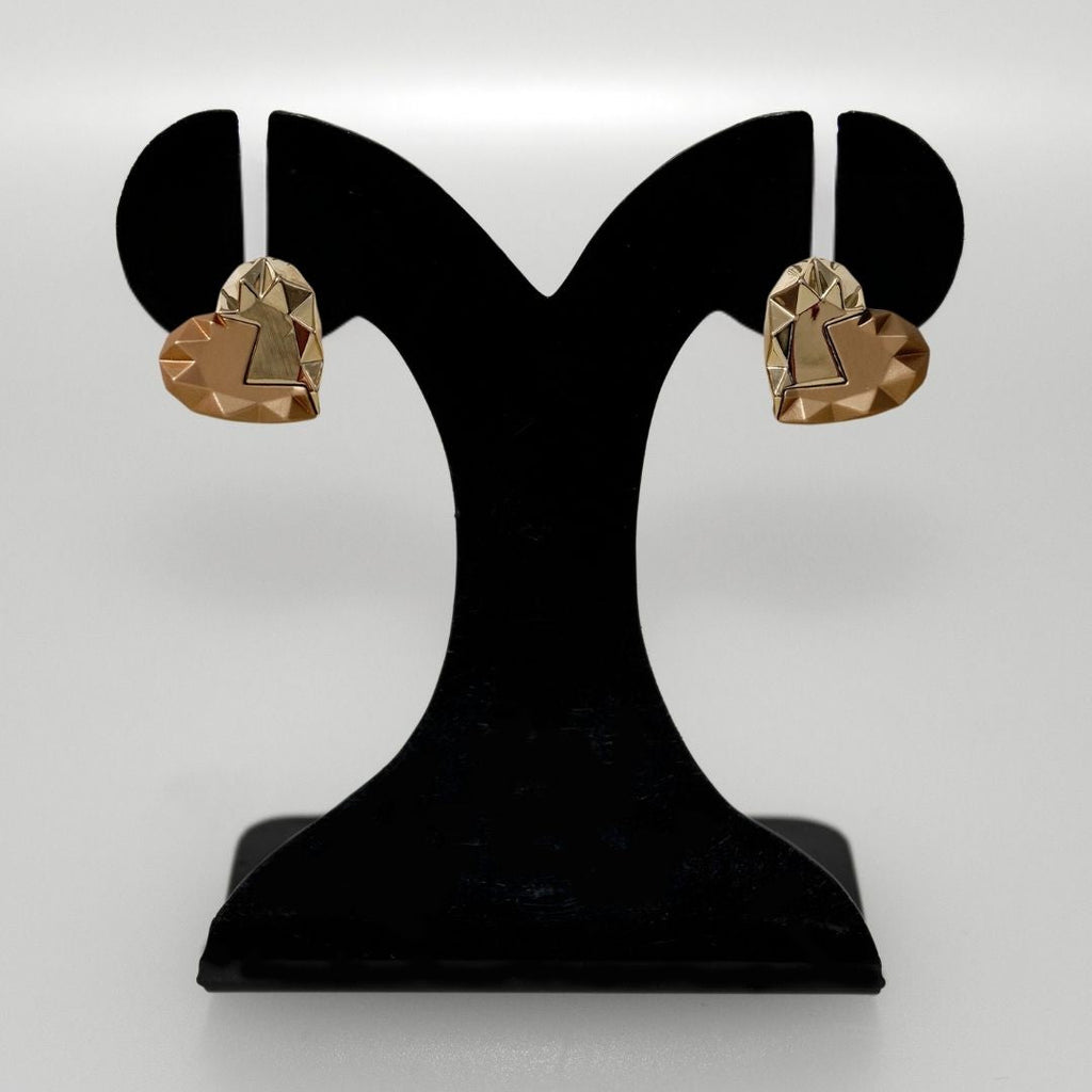 Split Heart Golden Studs Nestasia